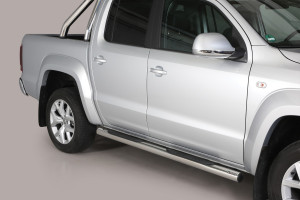Side Bars | geschikt voor Volkswagen | Amarok Dubbele Cabine 11-16 4d pic. / Amarok Dubbele Cabine 16- 4d pic. | rvs zilver Grand Pedana RVS