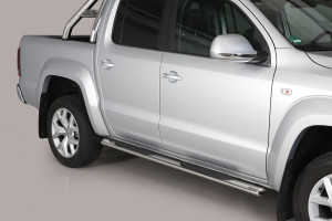 Side Bars | geschikt voor Volkswagen | Amarok Dubbele Cabine 11-16 4d pic. / Amarok Dubbele Cabine 16- 4d pic. | rvs zilver Oval Grand Pedana RVS