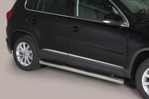 Side Bars | geschikt voor Volkswagen | Tiguan 11-16 5d suv. | rvs zilver Grand Pedana RVS