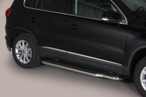 Side Bars | geschikt voor Volkswagen | Tiguan 11-16 5d suv. | rvs zilver Pedana RVS