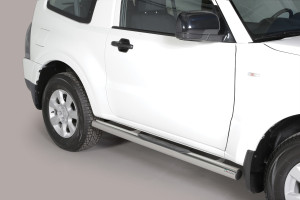 Side Bars | geschikt voor Mitsubishi | Pajero SWB 06-19 3d suv. | rvs zilver Grand Pedana RVS