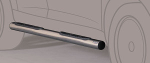 Side Bars | geschikt voor Mitsubishi | Pajero LWB 06-19 5d suv. | rvs zilver Grand Pedana RVS