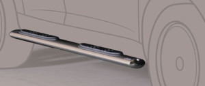 Side Bars | geschikt voor Mitsubishi | Pajero LWB 06-19 5d suv. | rvs zilver Oval Grand Pedana RVS
