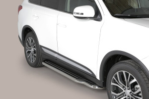 Side Bars | geschikt voor Mitsubishi | Outlander 12-15 5d suv. / Outlander 15- 5d suv. | rvs zilver Pedana RVS