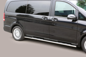 Side Bars | geschikt voor Mercedes-Benz | V-klasse 14- 5d bus. / Viano Combi 10-14 5d bus. / Viano Combi 15- 5d bus. | rvs zilver Oval Grand Pedana RVS