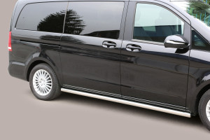 Side Bars | geschikt voor Mercedes-Benz | V-klasse 14- 5d bus. / Viano Combi 10-14 5d bus. / Viano Combi 15- 5d bus. | rvs zilver Side Protection RVS