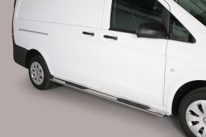 Side Bars | geschikt voor Mercedes-Benz | Vito Combi 10-14 4d bus. / Vito Tourer 14- 4d bus. | SWB | zwart Side Protection RVS