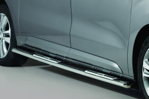 Side Bars | geschikt voor Peugeot | Expert 16- 4d bes. / Traveller 16- 4d bes. | MWB | rvs zilver Design Side Protection RVS