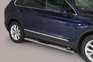 Side Bars | geschikt voor Volkswagen | Tiguan 16- 5d suv. | rvs zilver Design Side Protection RVS