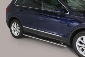 Side Bars | geschikt voor Volkswagen | Tiguan 16- 5d suv. | rvs zilver Oval Grand Pedana RVS