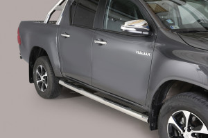 Side Bars | geschikt voor Toyota | Hilux Dubbele Cabine 16- 4d pic. | rvs zilver Grand Pedana RVS