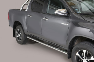 Side Bars | geschikt voor Toyota | Hilux Dubbele Cabine 16- 4d pic. | rvs zilver Oval Grand Pedana RVS