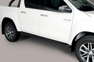 Side Bars | geschikt voor Toyota | Hilux Dubbele Cabine 16- 4d pic. | zwart Oval Grand Pedana RVS