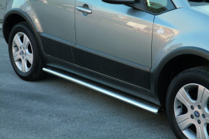 Side Bars | Fiat | Sedici 07-09 5d suv. / Sedici 09-12 5d suv. / Sedici 12-13 5d suv. | RVS rvs zilver Oval Side Protection