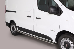 Side Bars | Fiat | Talento Combi 16- 4d bus. | RVS rvs zilver Oval Side Protection SWB