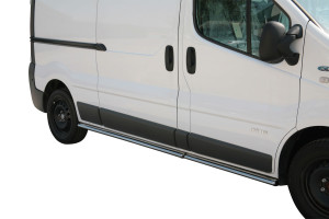 Side Bars | Renault | Trafic 11-14 4d bus. | rvs zilver Oval Side Protection RVS