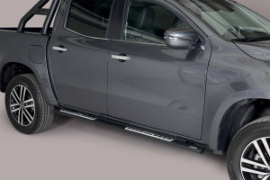 Side Bars | geschikt voor Mercedes-Benz | X-klasse 18- 4d pic. | RVS zwart Design Side Protection