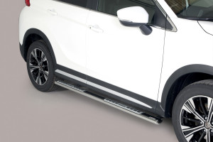 Side Bars | geschikt voor Mitsubishi | Eclipse Cross 17- 5d suv. | RVS rvs zilver Design Side Protection