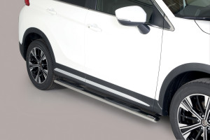 Side Bars | geschikt voor Mitsubishi | Eclipse Cross 17- 5d suv. | RVS rvs zilver Oval Grand Pedana
