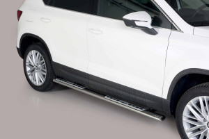 Side Bars | geschikt voor Seat | Ateca 16- 5d suv. | RVS rvs zilver Design Side Protection