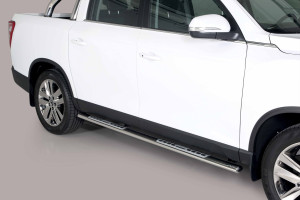 Side Bars | geschikt voor Ssangyong | Musso 18- 4d pic. | RVS rvs zilver Design Side Protection