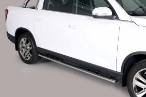 Side Bars | geschikt voor Ssangyong | Musso 18- 4d pic. | RVS rvs zilver Oval Grand Pedana