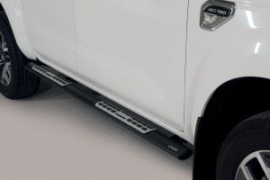 Side Bars | Renault | Alaskan 18- 4d pic. | RVS zwart Design Side Protection D.C.