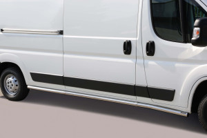 Side Bars | Fiat | Ducato Combinato 14- 4d bus. | RVS rvs zilver Side Protection LWB