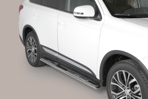 Side Bars | geschikt voor Mitsubishi | Outlander 12-15 5d suv. / Outlander 15- 5d suv. | Hybrid | rvs zilver Design Side Protection RVS