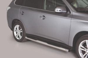 Side Bars | geschikt voor Mitsubishi | Outlander 12-15 5d suv. / Outlander 15- 5d suv. | Hybrid | rvs zilver Grand Pedana RVS