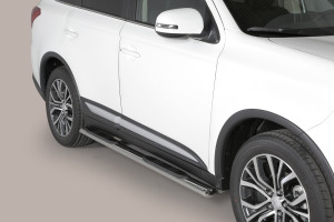 Side Bars | geschikt voor Mitsubishi | Outlander 12-15 5d suv. / Outlander 15- 5d suv. | Hybrid | rvs zilver Oval Grand Pedana RVS