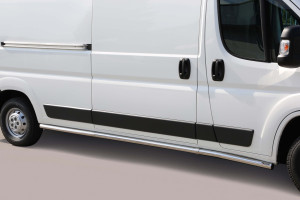 Side Bars | geschikt voor Peugeot | Boxer Combi 14- 4d bus. | LWB | rvs zilver Side Protection RVS
