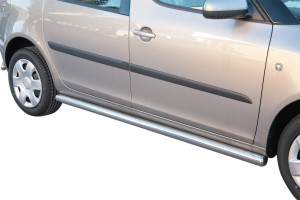 Side Bars | geschikt voor Skoda | Roomster 06-10 5d mpv. / Roomster 10-15 5d mpv. | zwart Side Protection RVS