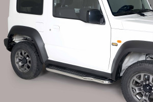 Side Bars | geschikt voor Suzuki | Jimny 18- 3d suv. | rvs zilver Pedana RVS