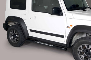 Side Bars | geschikt voor Suzuki | Jimny 18- 3d suv. | zwart Design Side Protection RVS