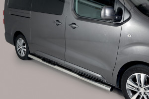 Side Bars | geschikt voor Peugeot | Expert 16- 4d bes. / Traveller 16- 4d bes. | LWB | zwart Side Protection RVS