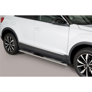 Side Bars | Volkswagen | T-Roc 17- 5d suv. | RVS Design Side Protection rvs zilver