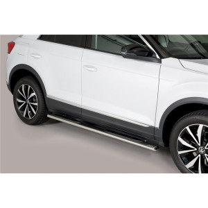 Side Bars | Volkswagen | T-Roc 17- 5d suv. | RVS Oval Grand Pedana rvs zilver