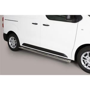 Side Bars | geschikt voor Peugeot | Expert 16- 4d bes. / Traveller 16- 4d bes. | SWB | RVS Design Side Protection rvs zilver