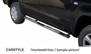 Side Bars | geschikt voor Volkswagen | Amarok Dubbele Cabine 16- 4d pic. | Lange uitvoering | RVS Design Side Protection rvs zilver