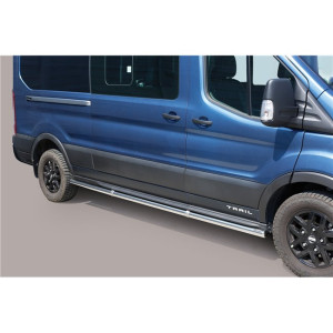 Side Bars | Ford | Transit Trail 2020- 4d bus | L3 / H3 | RVS Side Protection rvs zilver