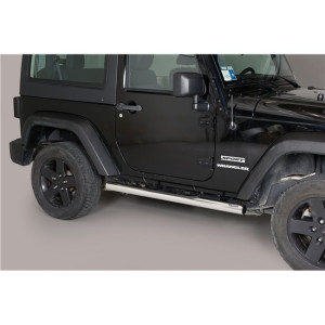 Side Bars | geschikt voor Jeep | Wrangler 11-17 2d suv / Wrangler 19-21 3d suv | RVS Grand Pedana rvs zilver