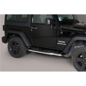 Side Bars | geschikt voor Jeep | Wrangler 11-17 2d suv / Wrangler 19-21 3d suv | RVS Pedana rvs zilver