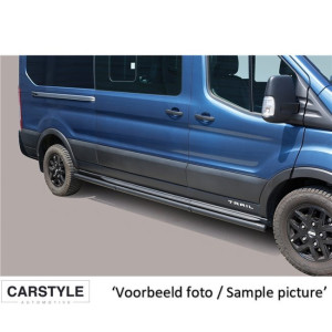 Side Bars | Fiat | Scudo 22- 4d bus | MWB | RVS Side Protection zwart