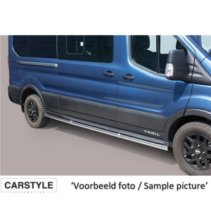 Side Bars | Fiat | Scudo 22- 4d bus | LWB | RVS Side Protection rvs zilver