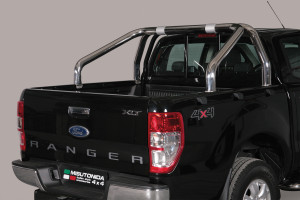Roll Bar | Ford | Ranger Double Cab 12- 4d pic. / Ranger Super Cab 12-19 4d pic. | 2-pijps | rvs zilver RVS