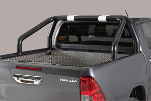 Roll Bar | geschikt voor Toyota | Hilux 16- 2d pic. / Hilux Dubbele Cabine 16- 4d pic. | 2-pijps | zwart RVS