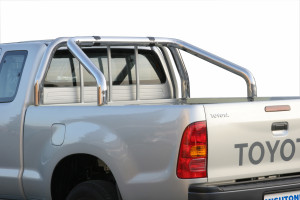 Roll Bar | geschikt voor Toyota | Hilux 06-12 2d pic. / Hilux 12-16 2d pic. / Hilux D.C. 06-12 4d pic. / Hilux D.C. 12-16 4d pic.| 2-pijps | rvs zilver RVS
