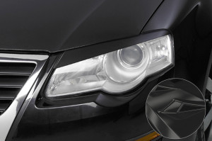 Koplampspoilers | geschikt voor Volkswagen | Passat 05-10 4d sed. / Passat Variant 05-10 5d sta. | type B6 3C | ABS-kunststof | Glanzend zwart