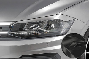 Koplampspoilers | geschikt voor Volkswagen | Polo 17-21 5d hat. | type 2G | ABS-kunststof | Glanzend zwart